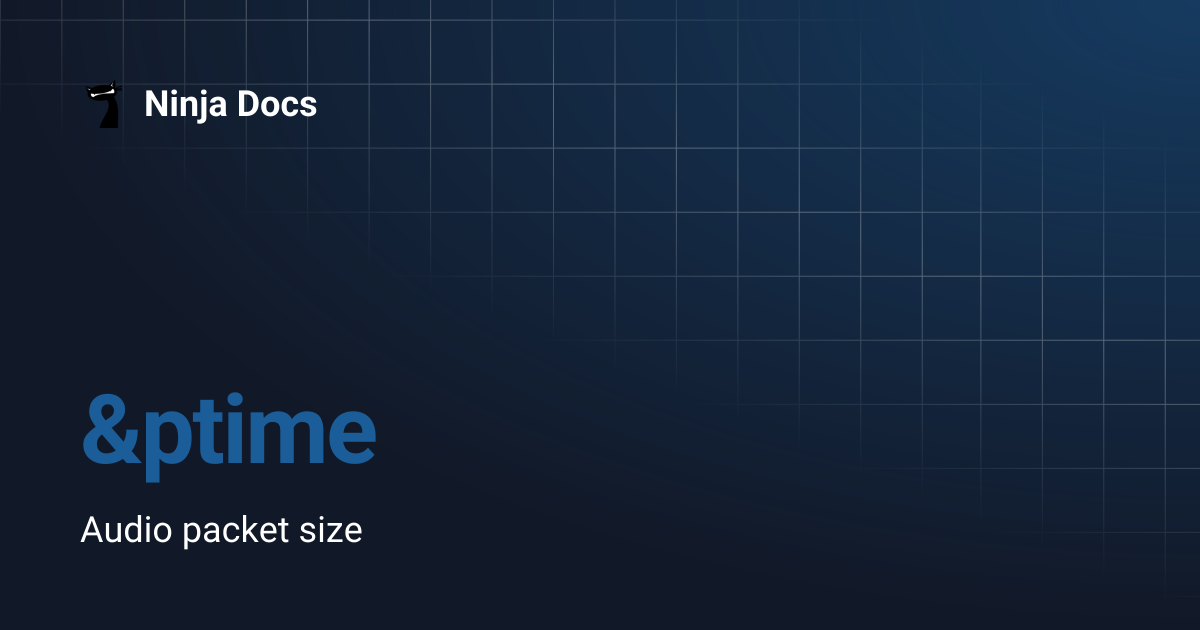 &ptime | Ninja Docs