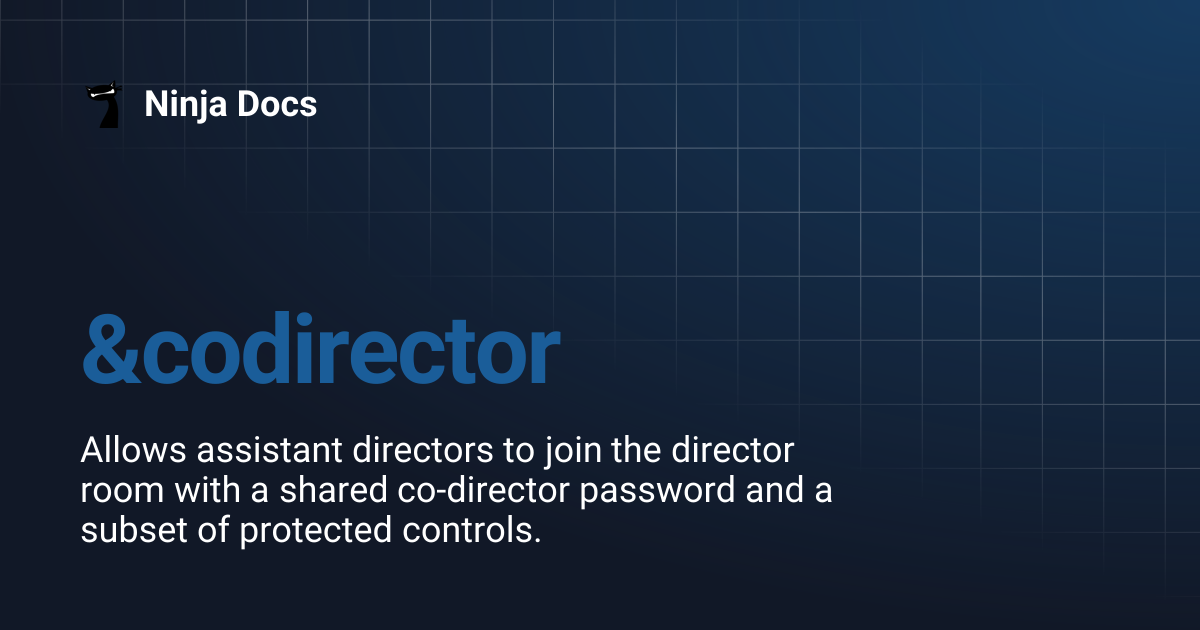 &codirector | Ninja Docs
