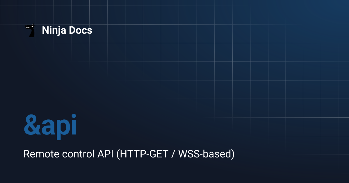 &api | Ninja Docs