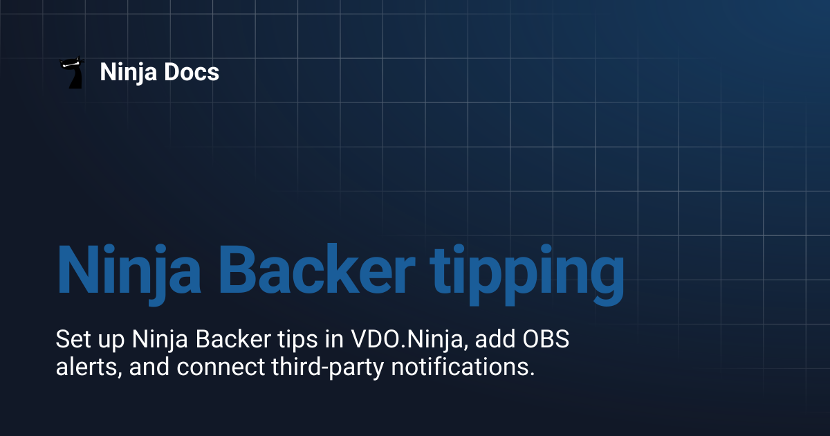Ninja Backer tipping | Ninja Docs