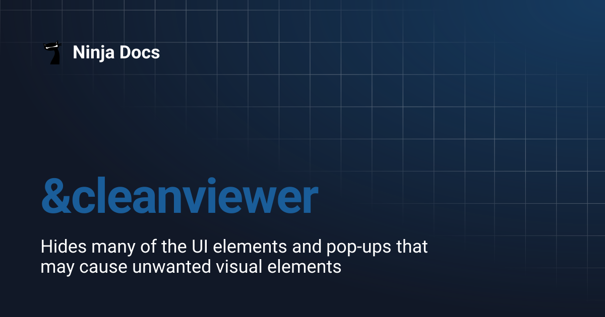&cleanviewer | Ninja Docs