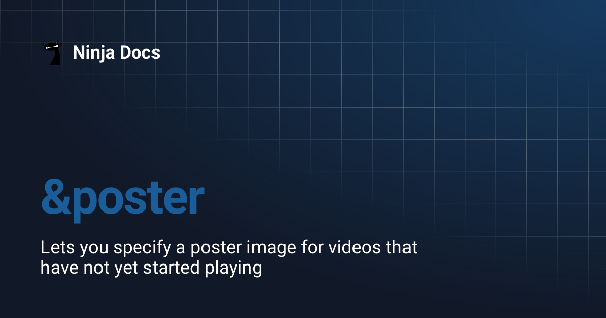 &poster | Ninja Docs