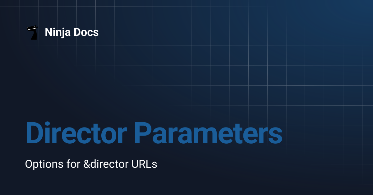Director Parameters | Ninja Docs