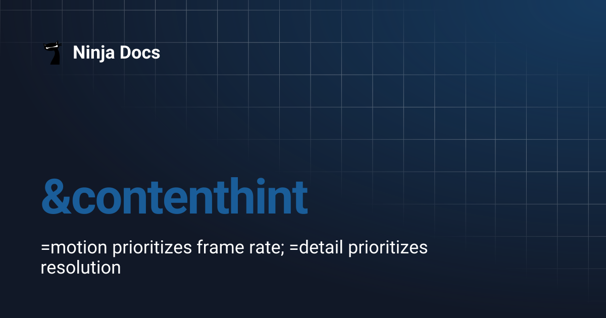 &contenthint | Ninja Docs